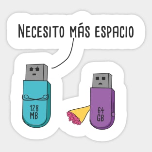 Necesito Más Espacio Spanish Pun Sticker